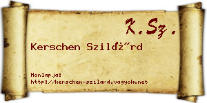 Kerschen Szilárd névjegykártya